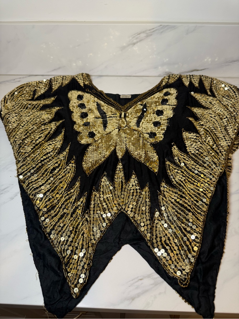 Beautiful gold sequin butterfly top